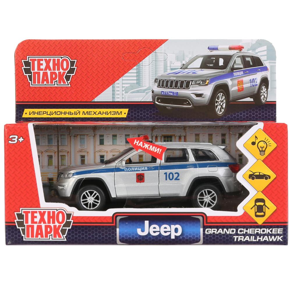 Машина металлическая свет-звук jeep grand cherokee полиция 12см,  инерционная, цвет серебро. Технопарк в кор.2*36шт C купить на самой большой  базе игрушек в Воронеже за 597.50 руб., код 9200077